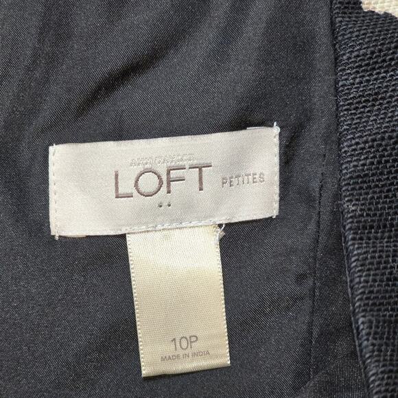 LOFT Petites size 10P Black White Polka Dot Fit & Flare Sleeveless Dress - Picture 5 of 16